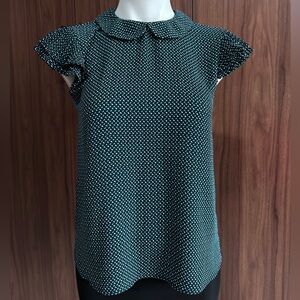 Gorgeous, Cece Collared Pleated Sleeve Top Size XS